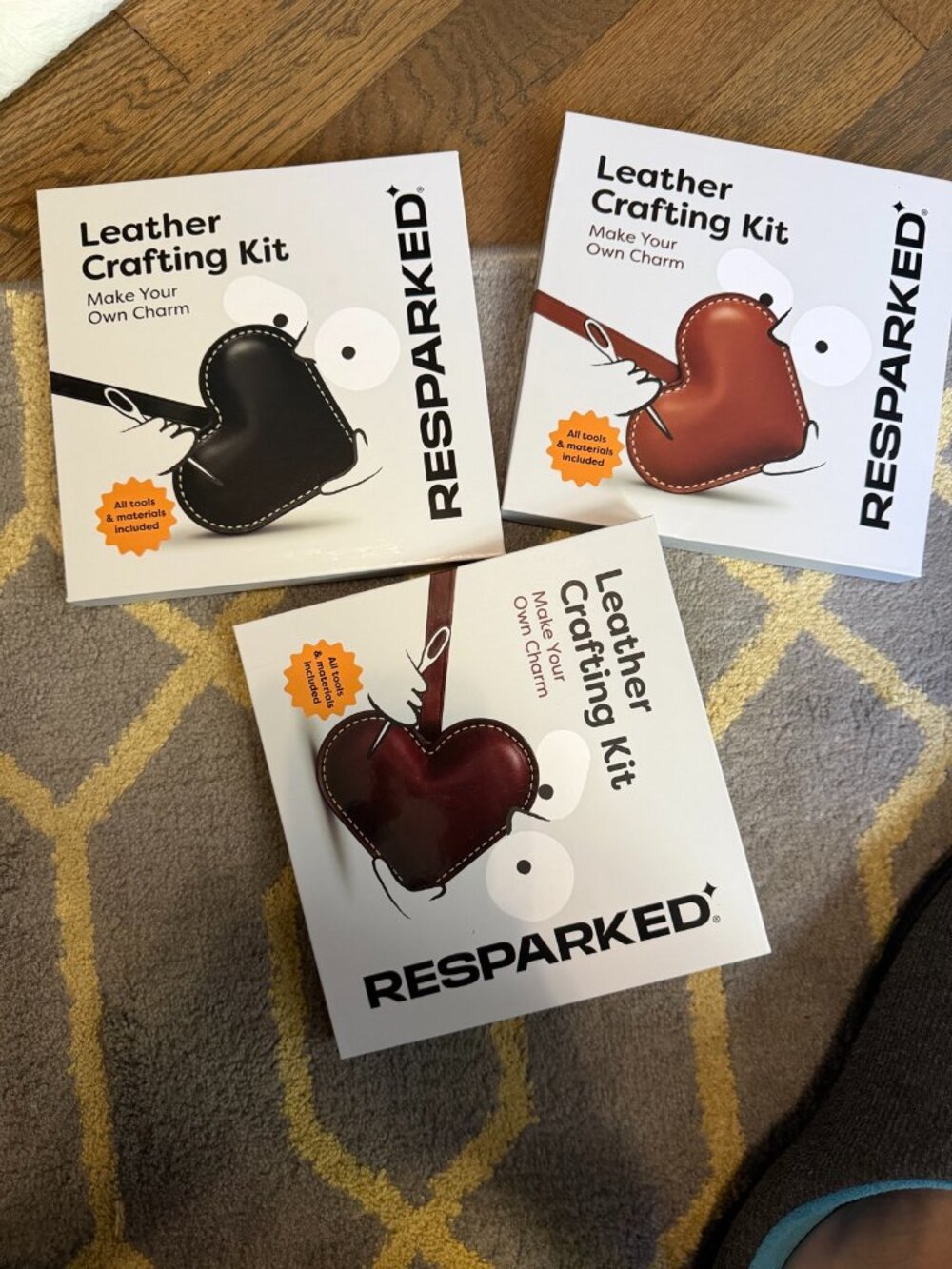 Resparked Leather Crafting Kit - Make Your Own Heart Charm - New